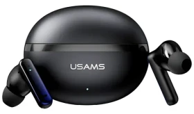 USAMS Echo E02 čierna / TWS bezdrôtové slúchadlá / Bluetooth 5.3 / ANC / ENC (BHE0201)