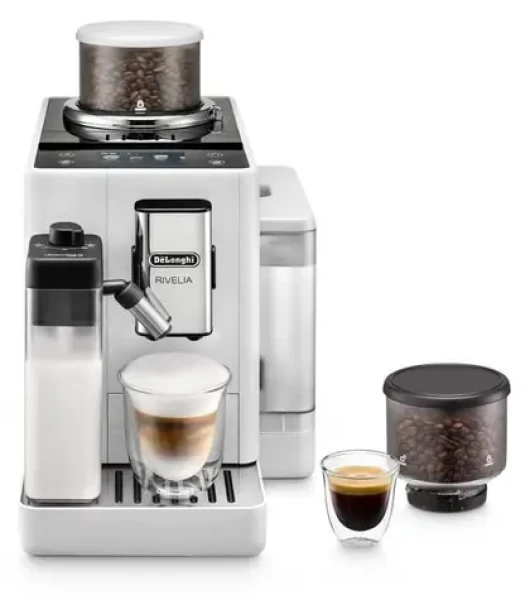 De'Longhi Rivelia EXAM 440.55W biela / Automatický kávovar / dotykový displej 3,5" / 1450 W (EXAM440.55W)