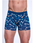 Cornette Tattoo 280/247 Boxerky s rybou kosťou S-2XL modrá S
