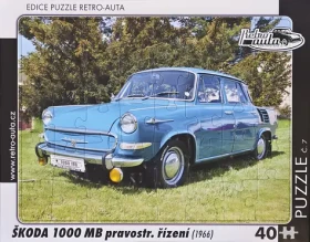 RETRO-AUTA Puzzle č.07 Škoda 1000 MB (1966) pravostranné riadenie