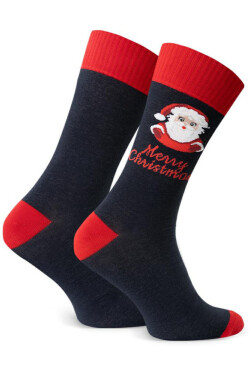 PÁNSKE VIANOČNÉ PONOŽKY 136 TMAVĚ MODRÁ 41-43