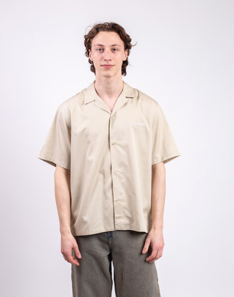 Carhartt WIP S/S Delray Shirt Stone/White M