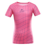 Dětské rychleschnoucí triko ALPINE PRO BASIKO neon knockout pink varianta pa 152-158