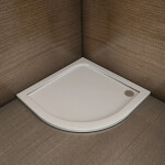 H K - Štvrťkruhový sprchovací kút PURE S4 90x90 s dvojdielnymi posuvnými dverami vrátane sprchovej vaničky z liateho mramoru PURES490/SE-THOR-90Q