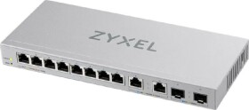 ZyXEL Zyxel XGS1210-12 - V2 - Switch - managed - 8 x 10/100/1000 + 2 x 100/1000/2.5G + 2 x 1 Gigabit/10 Gigabit SFP+ (Uplink) - Desktop, wandmontierbar