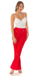 Sexy Koucla flared Highwaist glitter Pants white Einheitsgroesse