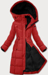 Tmavo červená dámska zimná bunda s opaskom LHD (LHD-24575) odstíny červené XL (42)