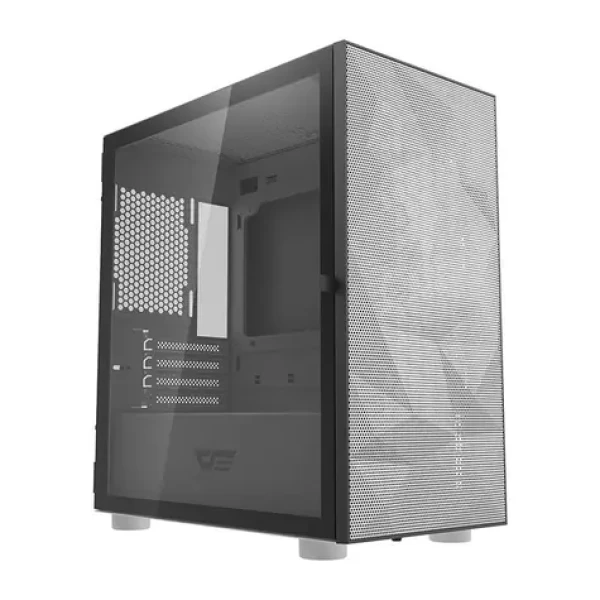 DarkFlash DLM21 biela / mATX / bez ventilátorov / 3x USB-A / priehľadná bočnica / bez zdroja (DLM21 WHITE)
