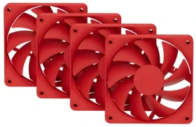 Hyte FA12 4ks červená / Ventilátor / 120 mm / 1500 RPM / 28 dB / 72 CFM / 4-pin PWM (FAN-HYTE-FA12-RR-4)
