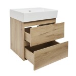 Kúpeľňová skrinka 2 zásuvková s umývadlom SAT B-Way 59x50x45 cm dub mat BWAY260OAKU2BI BWAY260OAKU2BI