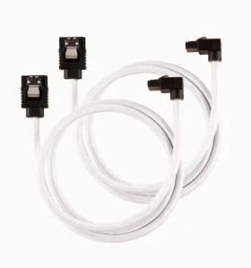 Corsair Premium Sleeved SATA 6Gbps kábel lomený 60cm biela (2ks) (CC-8900283)
