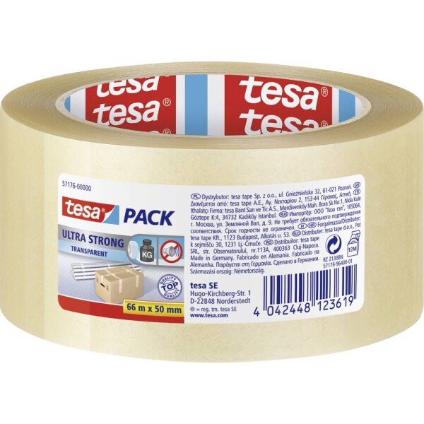 Tesa ULTRA STRONG 57176-00000-08 baliace lepiaca páska TESAPACK® priehľadná (d x š) 66 m x 50 mm 1 ks; 57176-00000-08