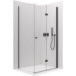 CERANO - Sprchovací kút Volpe L/P - 6 mm - čierna matná, transparentné sklo - 120x90x190 - zalamovacia CER-669637