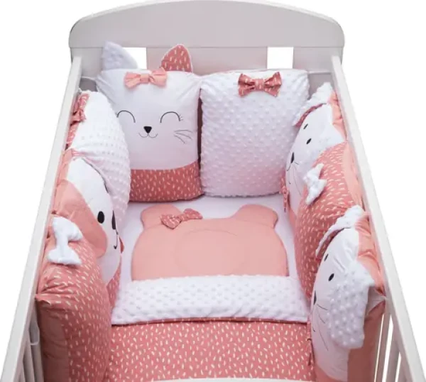BUBABA Súprava do postieľky Sleep Guardian 12dielna ružová (45043)