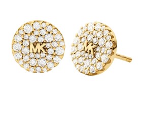 Michael Kors Trblietavé pozlátené náušnice kôstky so zirkónmi Premium MKC1496AN710