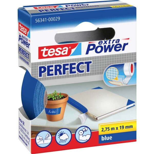 Tesa PERFECT 56341-00029-03 páska so skleným vláknom tesa® Extra Power modrá (d x š) 2.75 m x 19 mm 1 ks; 56341-00029-03