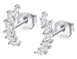 Lotus Silver Elegantné strieborné náušnice so zirkónmi Lístky Earparty LP3773-4/1