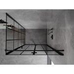 MEXEN/S - Mist-F sprchovací kút skladacie dvere pravá 70 x 100, čierna kratka, čierna 8A6T-070-100-70-77-P