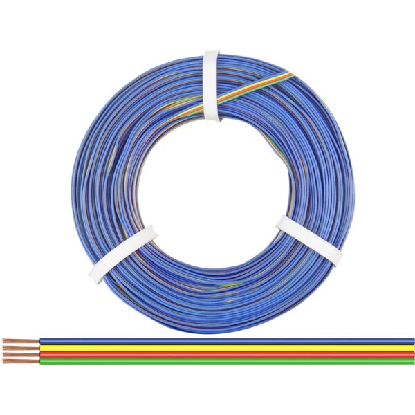 Donau Elektronik 418-50 opletenie / lanko 4 x 0.14 mm² zelená, červená, žltá, modrá 50 m; 418-50