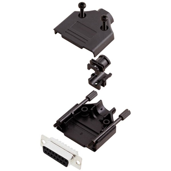 TRU COMPONENTS TCDTPKP15DMSK 7708840 sada D-SUB zásuvková lišta 180 ° Pólov: 15 spájkovaný 1 ks; 7708840