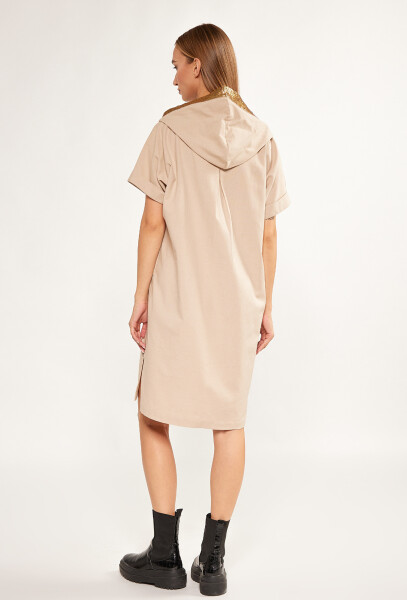 Monnari Dresses Cotton Dress With Hood Beige