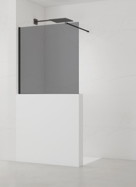 Sprchová zástena SAT Walk-in 90x100 cm na zníženú priečku čierna SATBWIS90KSPRC SATBWIS90KSPRC