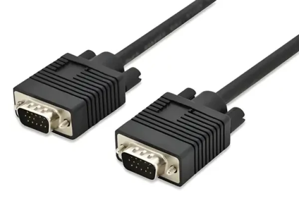 Digitus čierna / Prepojovací VGA kábel / HD15 M/M / tienený / 2x ferit / 5m (AK-310103-050-S)