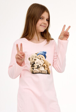 Košeľa Cornette Young Girl 258/196 Bears 2 l/r 134-164 Růžová 158-164