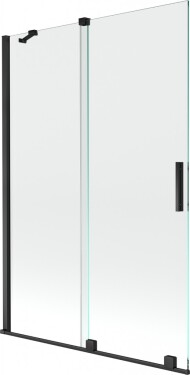 MEXEN/S - Velar Dvojkrídlová posuvná vaňová zástena 120 x 150, transparent, čierna 896-120-000-01-70