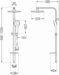 MEXEN/S - Q05 čierna sprchový stĺp 798050595-70