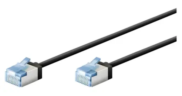 Goobay 74315 čierna / Patch kábel / Cat6A / U/FTP / Slim / 0,15 m (74315)
