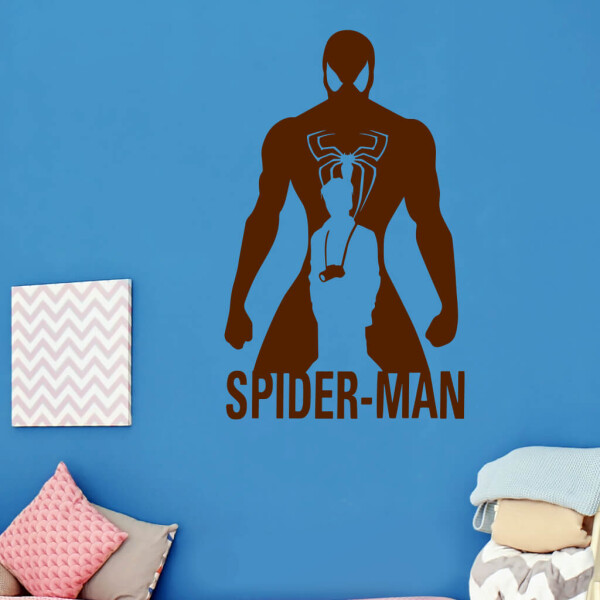 Veselá Stena Samolepka Spiderman silueta Farba: hnědá, Veľkosť: 100 x 61 cm