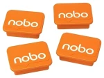 NOBO Magnety oranžové 4 ks / Na magnetickú tabuľu / 18x22 mm (1905327)