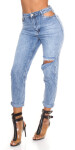 Sexy Mom Fit Highwaist Jeans mit Cut-Outs denimblue