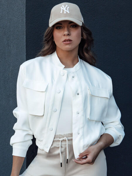Dámska bunda bomber PRIEV white FashionStreet TY4305 M