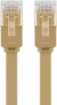 Goobay CAT6 U/UTP plochý hnedá / Patch kábel / výška 1,5 mm / pozlátené kontakty / 15 m (95883)