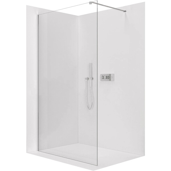 CERANO - Sprchová zástena Walk-in Onyx Cube Ľ/P - 8 mm - hranatá vzpera - chróm, transparentné sklo - 30x200 CER-DY101-50-202