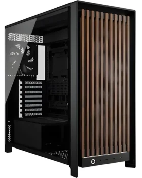 Corsair FRAME 5000D Wood RS čierna, orech / Skriňa / E-ATX / 3x USB-C / 2x 200mm / bez zdroja / priehľadná bočnica (CC-9011353-WW)