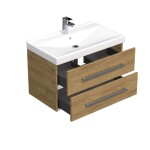 Kúpeľňová skrinka s umývadlom SAT Cube Way 80x53x46 cm dub Hickory CUBE46802DHVER CUBE46802DHVER