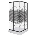 KERRA - Sprchovací kút Čierny Pixel SQ 80 (s vaničkou) 5907548118349