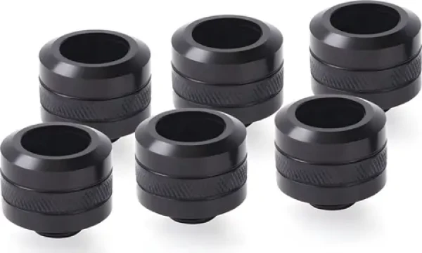 Alphacool Eiszapfen PRO 16mm HardTube sixpack čierna / Kompresné šróbenie / G1/4" / 6 ks (17477)