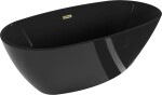 MEXEN/S - Eris voľne stojaca vaňa 170 x 80, čierna, sifón a prepad zlatá 53441708070-50