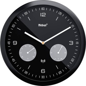 Mebus 52825 DCF nástenné hodiny 260 mm x 42 mm čierna; 52825