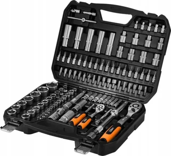 Neo Tools 10-211 / Sada náradia a nástrčných hlavíc / 110 ks / račne 1/4" a 1/2" / CrV oceľ (10-211)