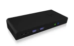 IcyBox IB-DK2251AC dokovacia stanica pre notebook čierna / 4x USB 2.0 / LAN / 3.5 mm jack (4250078169765)