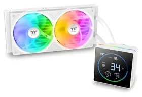 Thermaltake TH240-S V3 ARGB Sync Snow Edition biela / AIO vodný chladič CPU / 2x 120 mm / 3.95 "LCD / 2500 RPM / 37.8 dB (CL-W471-PL12SW-A)