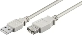MicroConnect Prepojovací kábel USB 2.0 M - USB 2.0 F 1m šedá / 480 Mbit/s (USBAAF1)