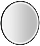 SAPHO - KADRIS guľaté zrkadlo s LED osvetlením, ø 80cm, čierna mat KD080