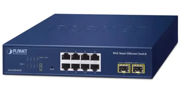 Planet GS-2210-8T2S / Switch / 8x RJ-45 10/100/1000 / 2x SFP / L2 Managed (GS-2210-8T2S)