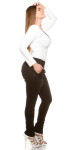 Curvy Girls Size! Skinnies with buttons and zip black